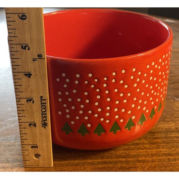 Waechtersbach Deep Serving Bowl Red Trees Snowflakes - Picture 4 of 6
